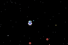 Gameplay screenshot of Orbits, a Butano Game Boy Advance game